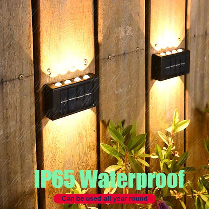 10 LED Solar Wall Lamp Outdoor Waterproof Solar Powered Light UP and