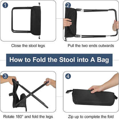 Camping Folding Stool with Storage Sack Portable Pocket Lightweight Stools for Hiking Fishing Climbing Picnic