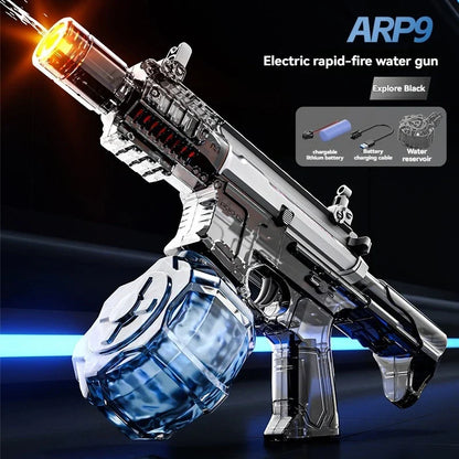 Large Capacity Victor Electric Water Gun Toy, Absorb Water Automatic Continuous Shooting, With Lights, Summer Beach Pool Gift