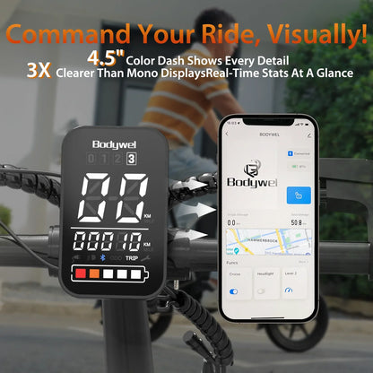 Bodywel T16Pro 250W 36V 10.4Ah Electric Folding Bike 14 Shock Absorber Double Disc Brakes LCD Urban Commute