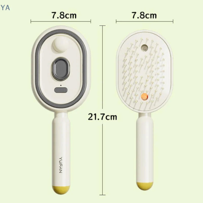 【SA】Electric Spray Hair Brush 2-In-1 Misting Hair Brush With Water Spray Reduce Frizz Anti-Static Retractable Steam Massage Comb