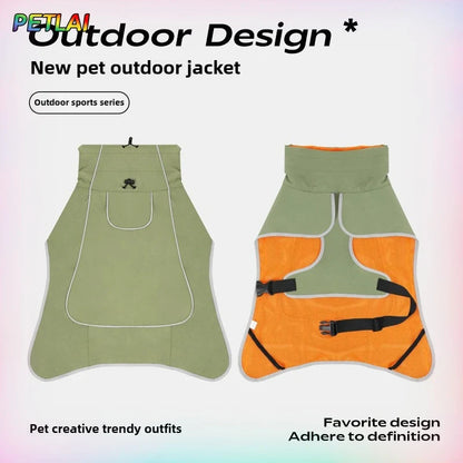 Dog Clothes Outdoor Jacket Outfit Waterproof Rainproof Clothing Coat Pet Outdoor Rain Dual Use Cloth Large Dog Pet Wind Clothes