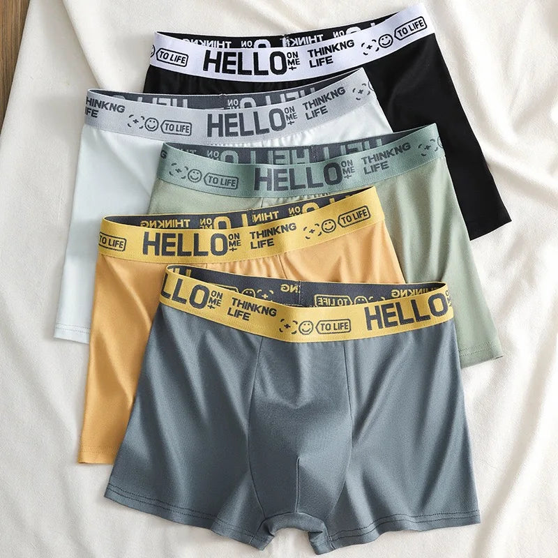 Men's Mid-Waist Thin Briefs Breathable Comfortable Large Size Sports Boxer Shorts Youth Flat Briefs Underwear Polyester Fiber