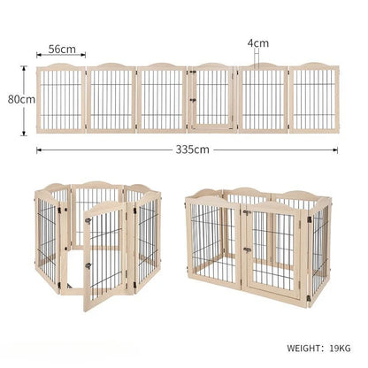 Wooden Pet Fence Dog Fence Freely Combinable Pet Isolation Door Indoor Foldable Dog Cage for Small and Medium Dogs Pet Supplies