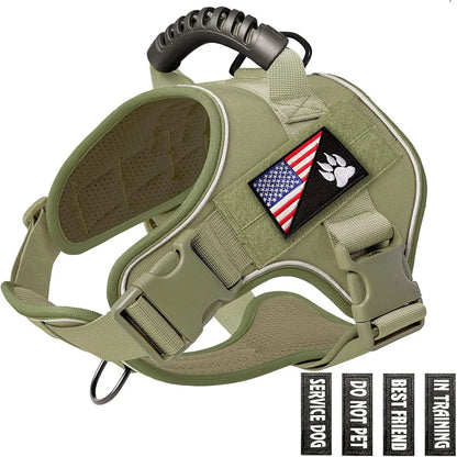 Explosion-Proof Tactical Dog Harness - Training and Outdoor Activity Vest for Doberman Pinschers and Small/Medium/Large Breeds