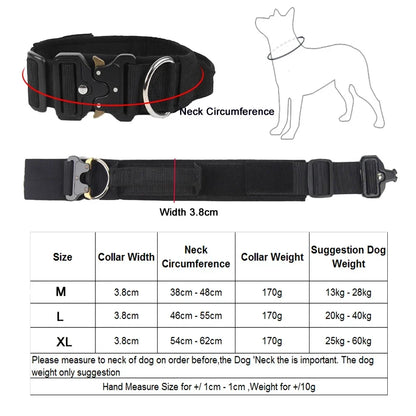 Tactical Dogs Collars with Handle Heavy Duty Military Dog Collar for Medium Large Dogs Collar with Quick Release Pets Collar