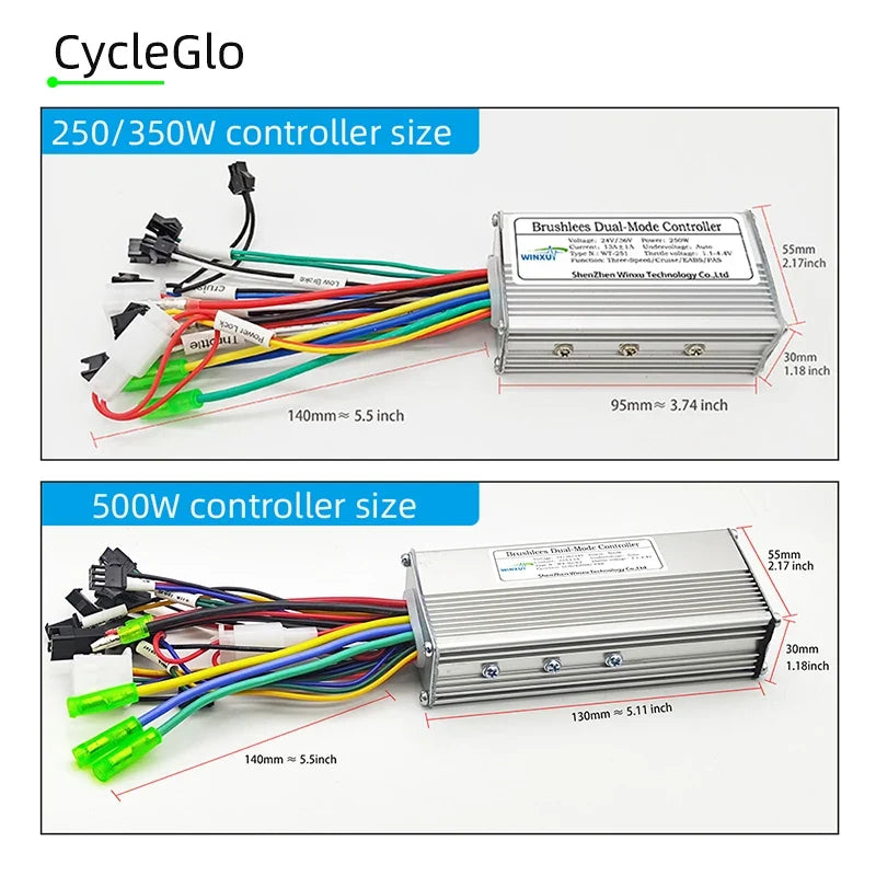 E-bike Brushless Motor Controller 24V 36V 48V 250W 350W with G51 LCD Display Kit Universal for Electric Folding Bike Scooter