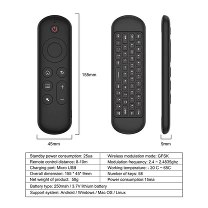 Bluetooth 2.4GHz Flying Mouse Keyboard Wireless M5 Air Mouse Voice Backlit Remote Control IR Remote Control for PC Android