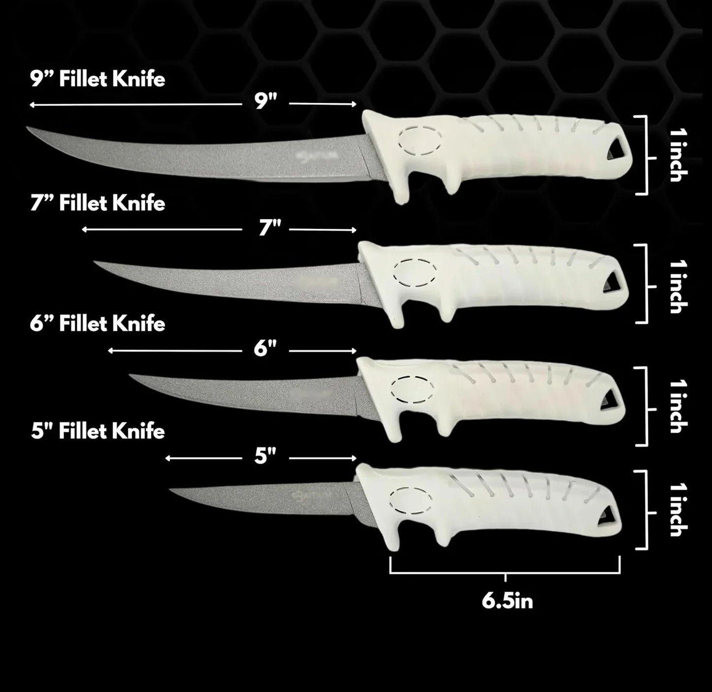 Professional 7 Inch Stainless Steel Non-Slip Handles Razor Sharp Japanese Boning Fish Filleting Fillet Knife