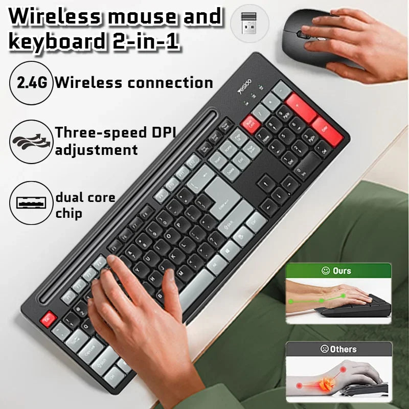 Wireless Keyboard and Mouse Set for Desktop Laptop Silent Business Keyboard Mouse Combo