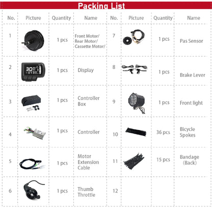 Ebike Motor Kit High Speed Brushless Gear Hub 36V 48V 350W 500W Electric Bike Conversion  Front Cassette Rear display P6 ZEMAKE