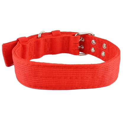 Heavy Duty Wide Military Thick Dog Collars for Large Dogs Adjustable Strong Nylon Tactical Pet Collar with 2-Rows Metal Buckle