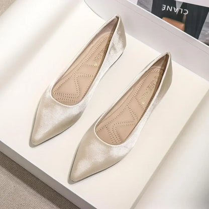Ladies Footwear Low Heel Elegant Office Non Slip Women's Flat Shoes Casual Summer 2025 Comfortable Young Social 2025 New In