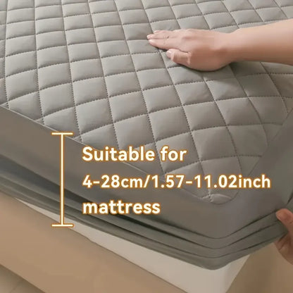 1pc Quilted Waterproof Fitted Sheet, Machine Washable Mattress