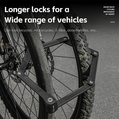 WEST BIKING Bike Foldable Lock Anti-theft Electric E-Bike Chain Padlock Motorcycle Safety Portable Locks Bicycle Accessories