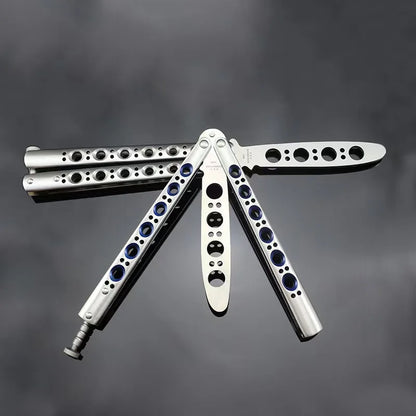 Folding Butterfly Knife Trainer Stainless Steel Pocket Practice Training Uncut Tool for Outdoor Games Hand Movements