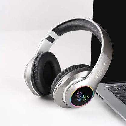 Wireless Bluetooth 5.0 HiFi Headphone With On-Ear Headset Stereo Sound Earphones Sports Office Game Foldable Low Latency