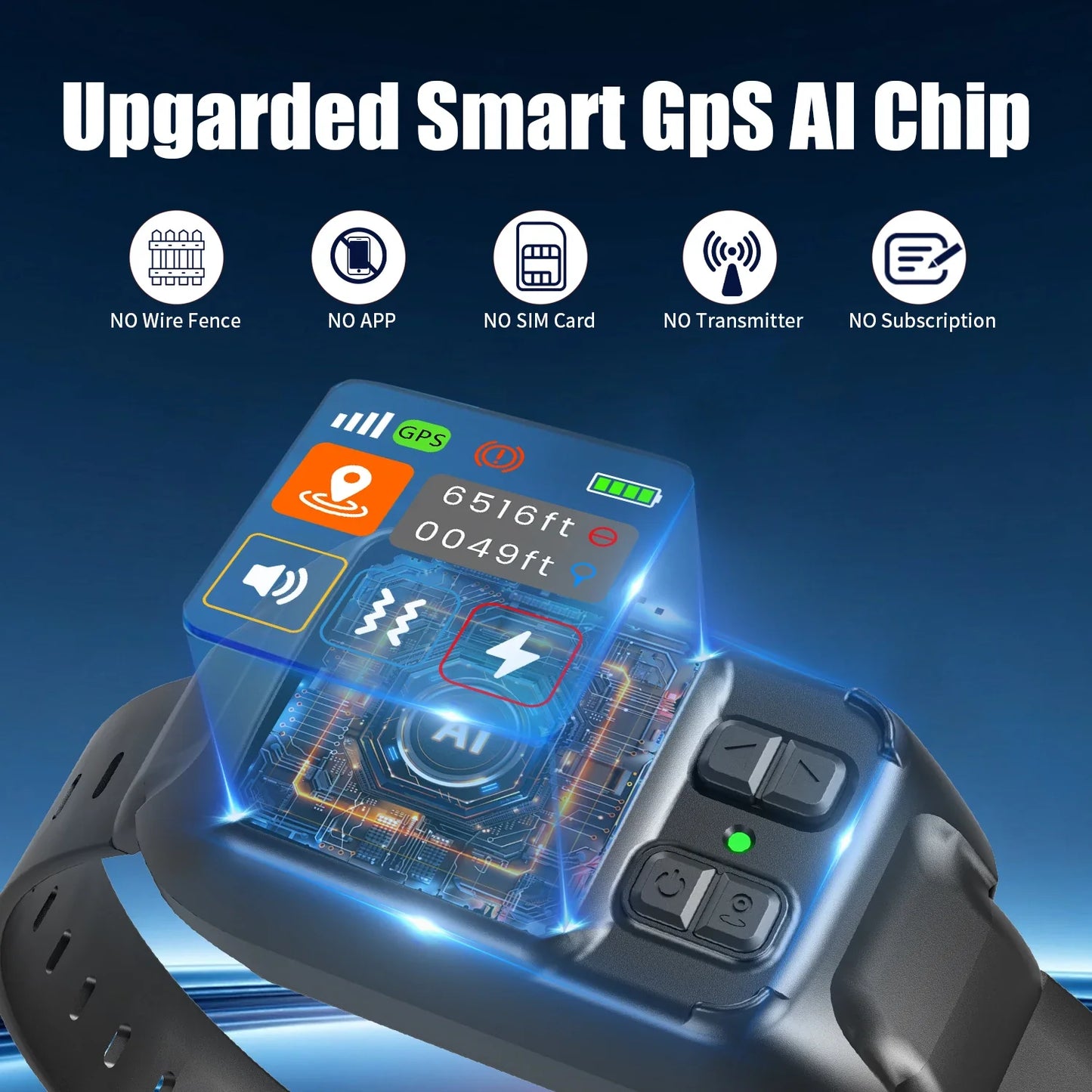 GPS Wireless Dog Fencing System - Electric dog fencing with GPS Electric Satellite Technology,Customizable regions,15-2000m