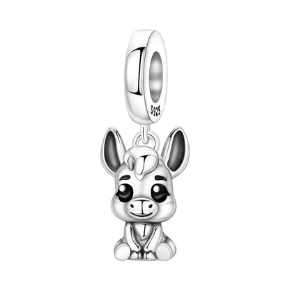 Hot Sale 925 Sterling Silver Dog Cat Cute Pet Animals Pendant Birthday Party Gift for Women Bangle Bracelet Necklace DIY Jewelry