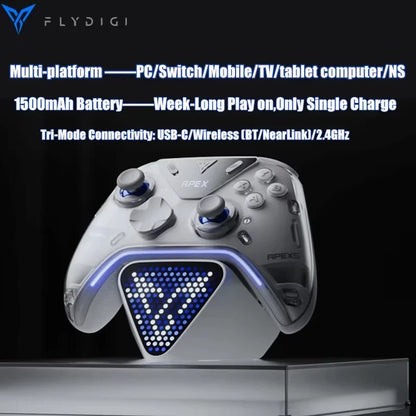 Flydigi Controller Gamepad Wireless Gamepad for PC /Switch/Phone/TV/Tablet Computer,Charging Dock with Cool RGB Screen