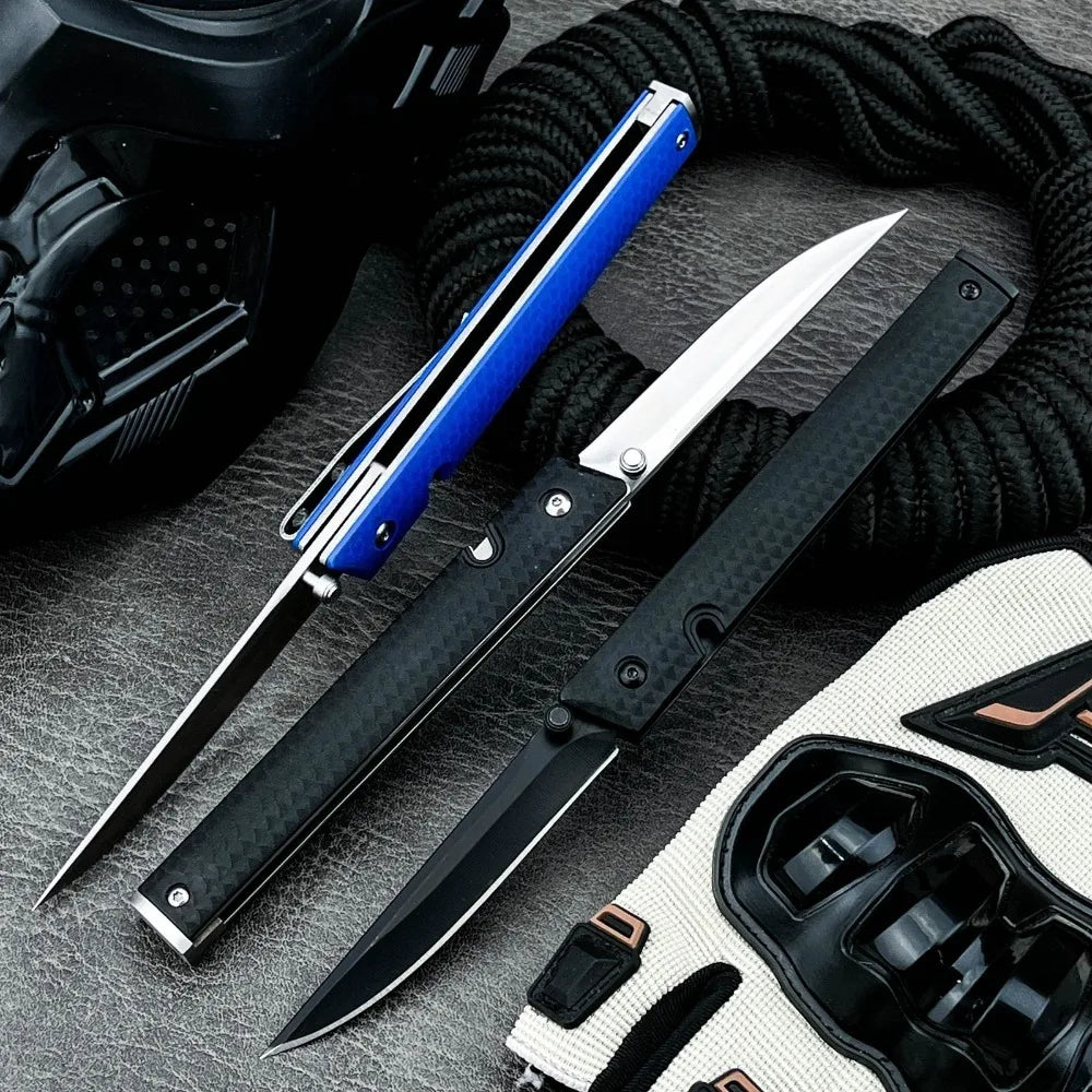 7096 Folding Knife Portable Tool Pocket Knife 8Cr13MoV steel Blade Nylon Fiber Handle Outdoor Hunting for Hiking Tool