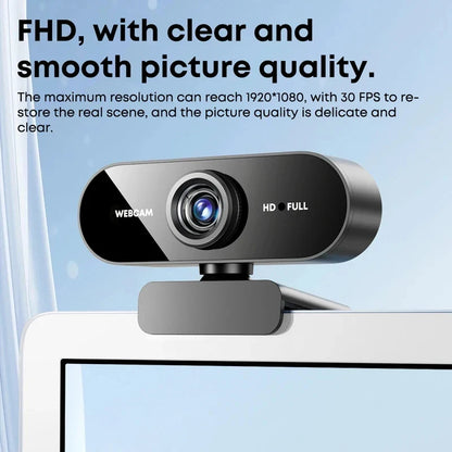1080p FHD Webcam with Microphone, USB Computer Camera for Laptop