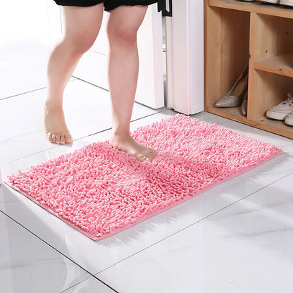 1pc 50*80 Cm Non-Slip Bath Mat Shaggy Durable Bath Rug for Bathroom