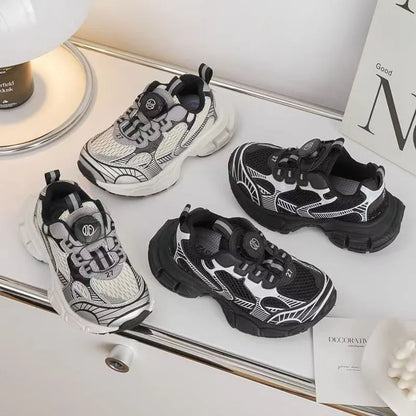 Children’s Sports Shoes 2026 Autumn New Casual Running Sneakers Boys Girls Premium Design Retro Dad Sneaker Lightweight Non Slip