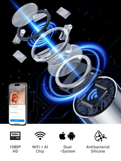 Multifunctional Ear Cleaner Camera 360°Adjustable Endoscope Ear Pick. USB-C Charging Ear Cleaner Family Ear Care Kit for Family