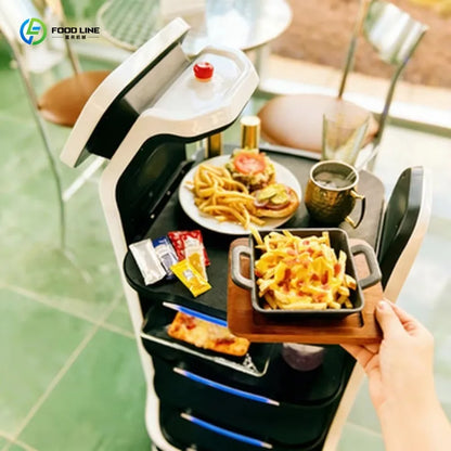 Intelligent 4-Layer Restaurant Delivery Robot Autonomous Waiter Robot With 3D Omnidirectional Obstacle Avoidance