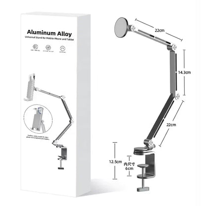 Magnetic Tablet Stand Holder Tablet Desk Mount Adjustable Foldable Tablet Arm Mount with 360° Rotate Base for iPad and IPhones