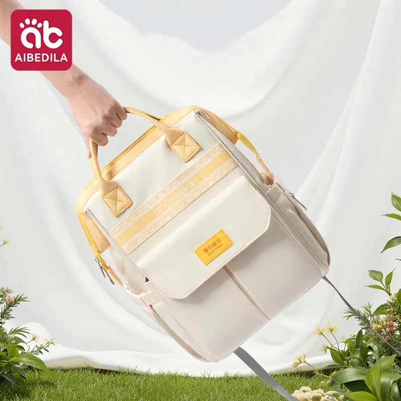 AIBEDILA Maternity Diaper Backpack Large Capacity Multifunctional Portable Light Baby Nappy Storage Backpack for Outdoor Travel
