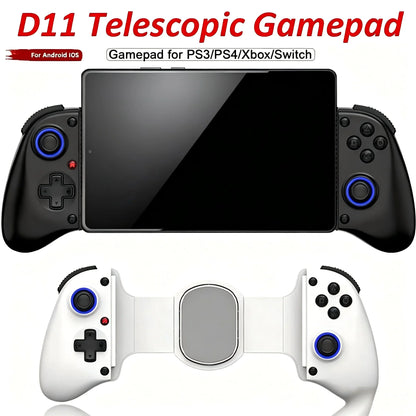 Bluetooth Mobile Game Controller for Switch/iOS/Android/Tablets Wireless Gamepad- Hall Effect D11 Telescopic Joysticks for PC
