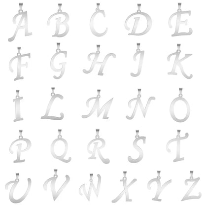 26 Letters Necklace Stainless Steel Initial Necklaces For Women Men Pendant Big Alphabet Chain On The Neck Choker Cadenas Hombre