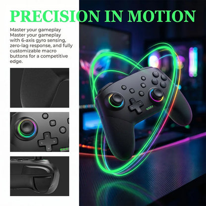 Wireless Smart Game Controller For Bluetooth Game Controller For 6-Axis Sensor/Hall Joysticks/Macro/for ios/android/PC/Switch