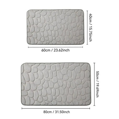 Cobblestone Embossed Bath Mat Non-slip Carpets Water Absorption Washable Bathtub Floor Rug Shower Doormat Bathroom Decor