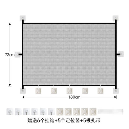 Non-Punch Retractable Pet Fence, Adjustable Portable Safety Gate, Indoor Outdoor Isolation Barrier for Dogs & Cats