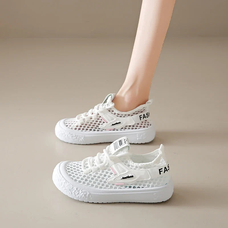 Shoes Woman 2025 Outdoor Casual Sports Shoes Hollow Breathable Comfortable Thick Sole Lightweight Mesh Shoes Women's Sneaker