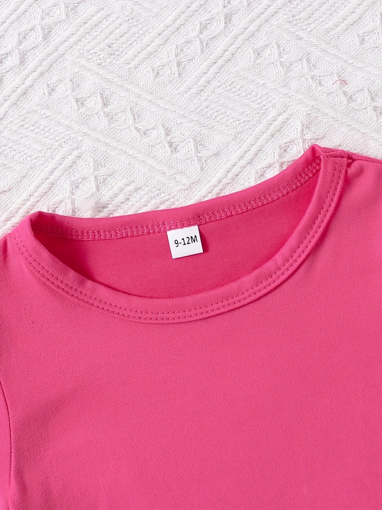 Baby girl round neck short sleeved DADDY'S GIRL fashionable letter pattern top casual short set for spring and summer