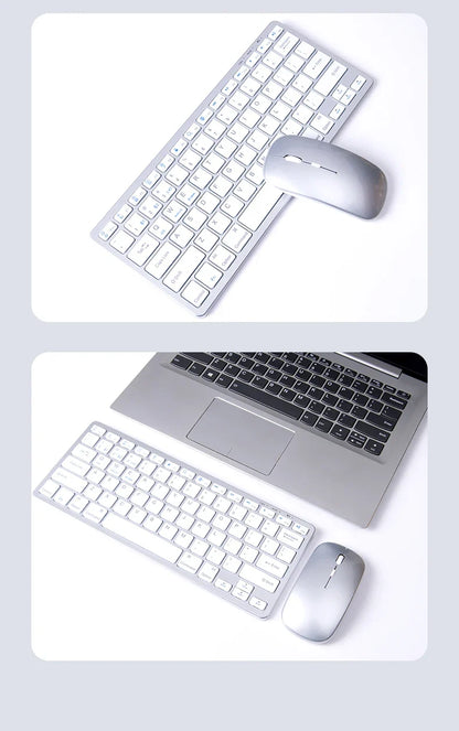 NexusClick Wireless Ergonomic Keyboard Mouse Combo - Rechargeable Mini Multimedia Set for PC, Laptop, MacBook