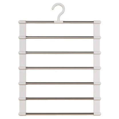 Multi-Layer Pants Hanger Space Saving Closet Organizer Foldable Trousers Clothes Rack Wardrobe Storage with Non Slip Clips