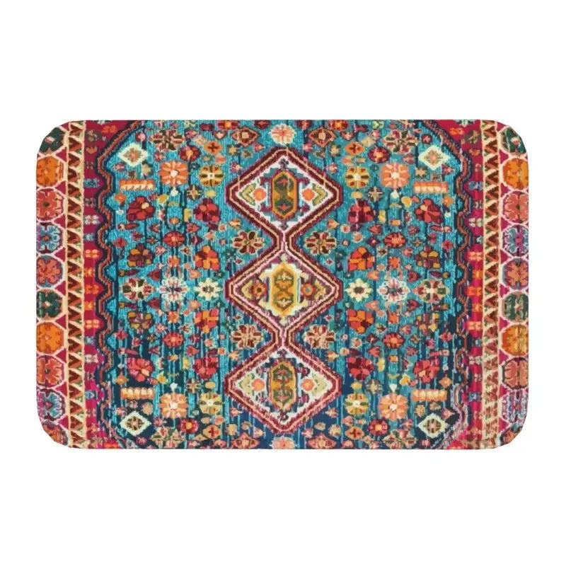 Moroccan Berber Rug Boho Style Front Door Mat Anti-Slip Antique Bohemian Geometric Doormat Floor Bathroom Entrance Rug Carpet