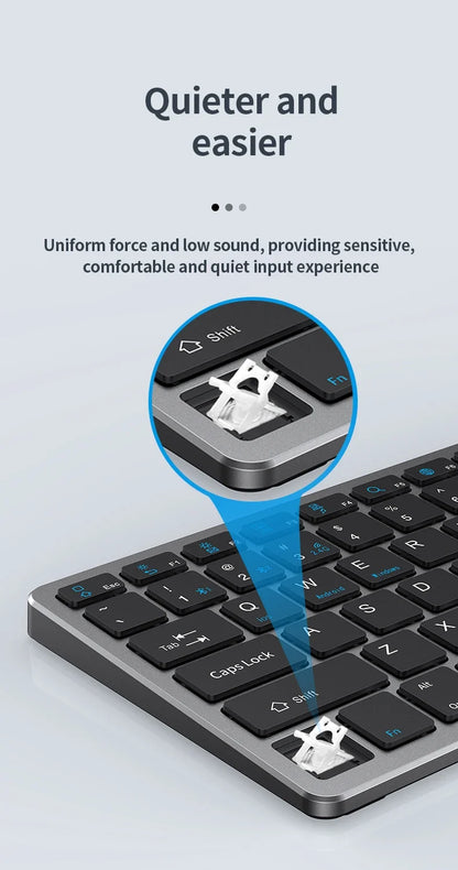 NexusClick Wireless Ergonomic Keyboard Mouse Combo - Rechargeable Mini Multimedia Set for PC, Laptop, MacBook