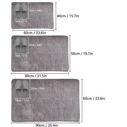 Thickened solid color bathroom non-slip floor mat shower room door absorbent foot mat square long hair toilet mat