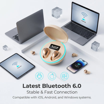 Bluetooth 5.3 Earbuds, Clear Calls, 32H Playtime, Hi-Fi Sound, Lightweight Comfort, USB-C Charging