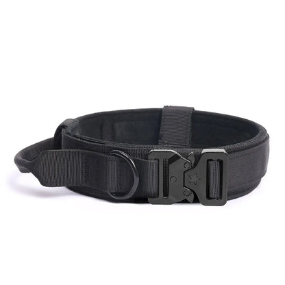Tactical Dog Collar with Handle Heavy Duty Nylon Collar for Medium Large Dogs Adjustable Camo Pet Collar with Metal Buckle