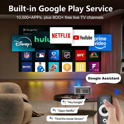 HORLAT 3200Ansi Lumens 4K Full HD Projector T10ULTRA 2G 32G Home Theater WiFi Android 14 Portable Smart TV Cinema Beam Projector