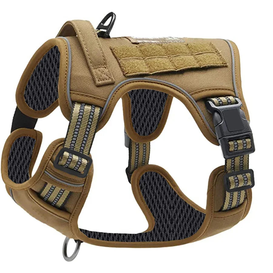 Military Tactical Dog Harness No Pull Large Reflective Straps Durable Vest with Control Handle