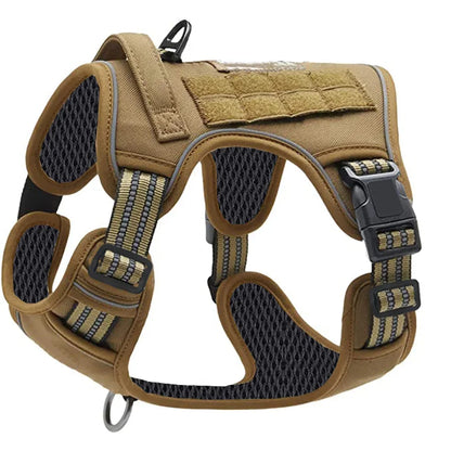 Military Tactical Dog Harness No Pull Large Reflective Straps Durable Vest with Control Handle