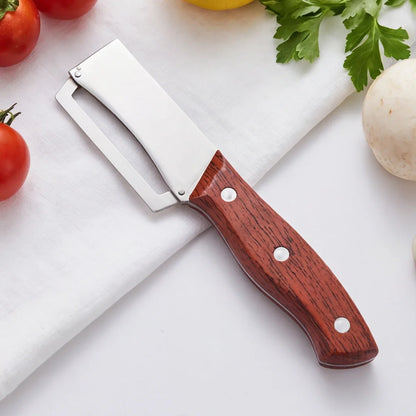 Stainless Steel Vegetable Peeler with Wooden Handle 3-in-1 Fruit Potato Peeler with Bottle Opener Kitchen Peeling Cooking Tools